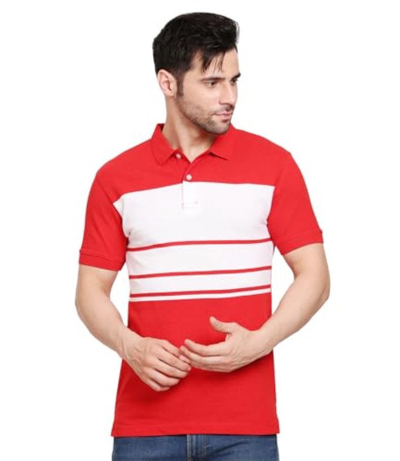 Scott International Men’S Rich Cotton Regular Fit Striper Polo T-Shirt | Collar Half Sleeves Tshirt For Men Stylish