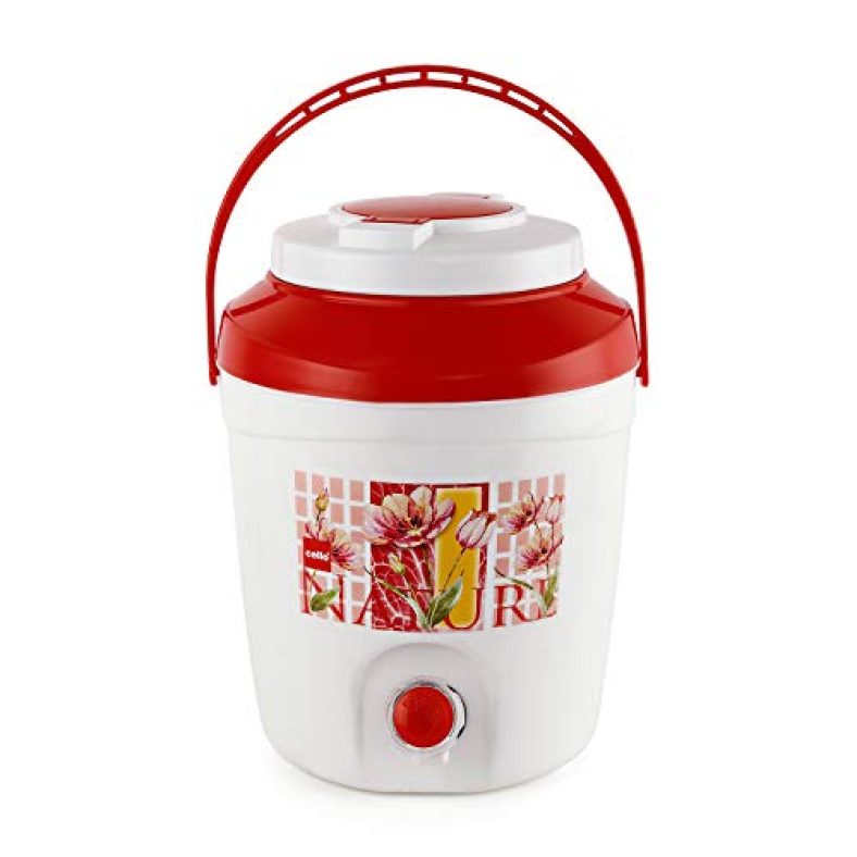 Cello Atlas Insulated Water Jug | Inner Stainless Steel Jug | Hot & Cold | Easy To Carry | 20 Litres, Red