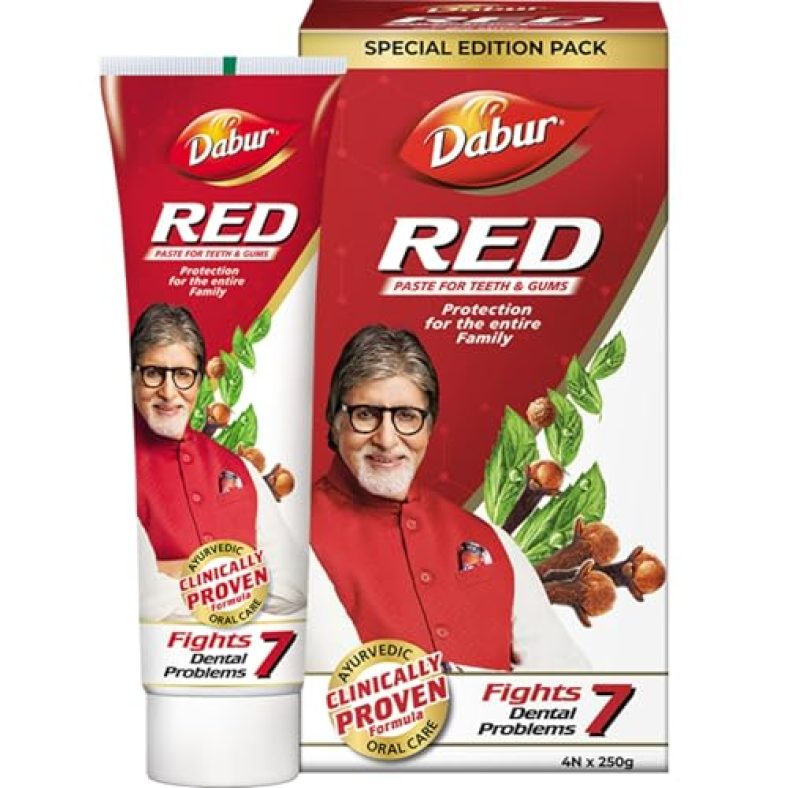Dabur Red Toothpaste – 750G (250Gx3) Special Edition Pack |Fluoride Free |Helps In Bad Breath Treatment, Cavity Protection, Plaque Removal | For Whole Mouth Health | Power Of 13 Potent Ayurvedic Herbs