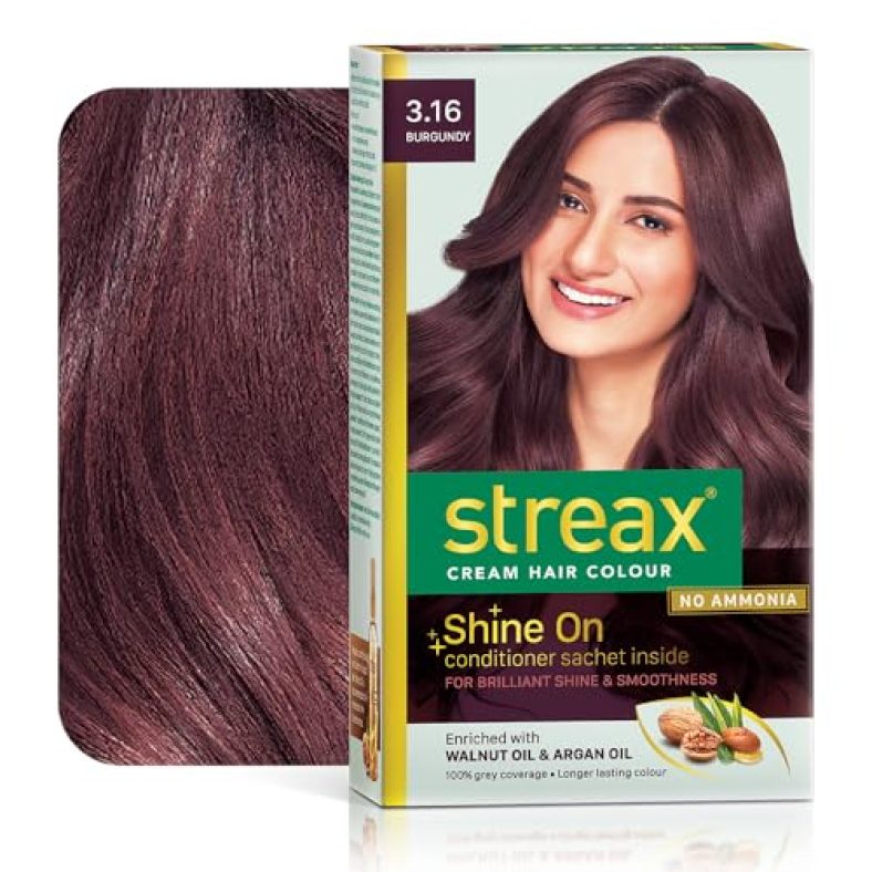 Streax Cream Hair Color, 120Ml – 3.16 Burgundy (Pack Of 1)