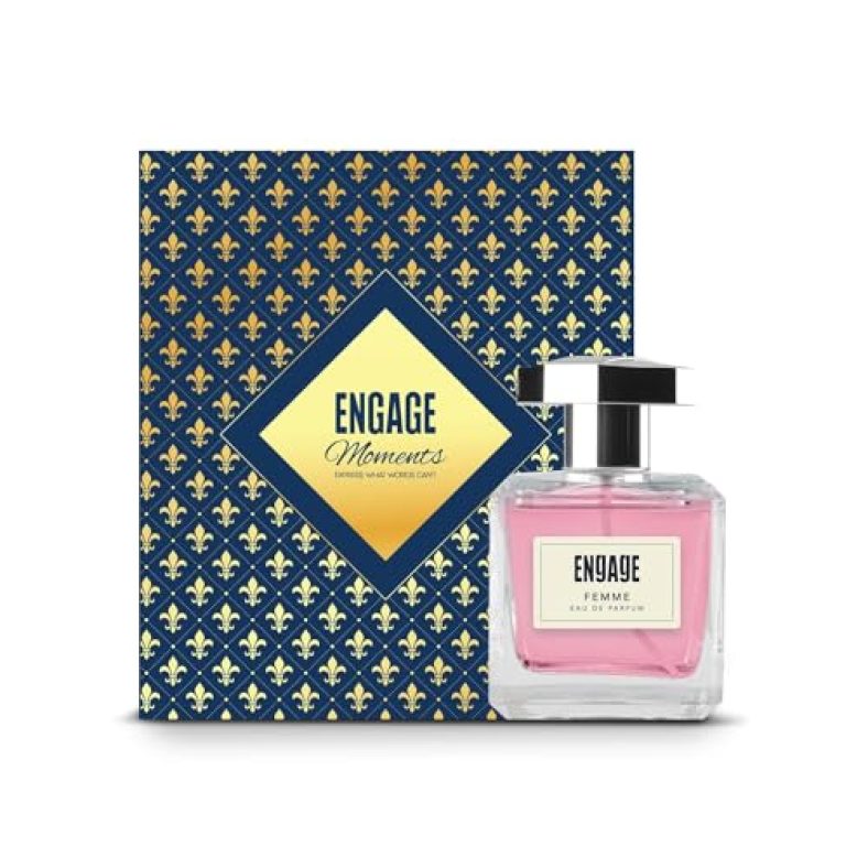 Engage Gift Set – Moments Luxury Perfume Gifts For Women, Femme 100Ml, Long Lasting Smell Women Perfume, Pack Of 1, Perfume Set, Best Birthday, Anniversary Gift Hamper By Itc, Eau De Parfum For Girls