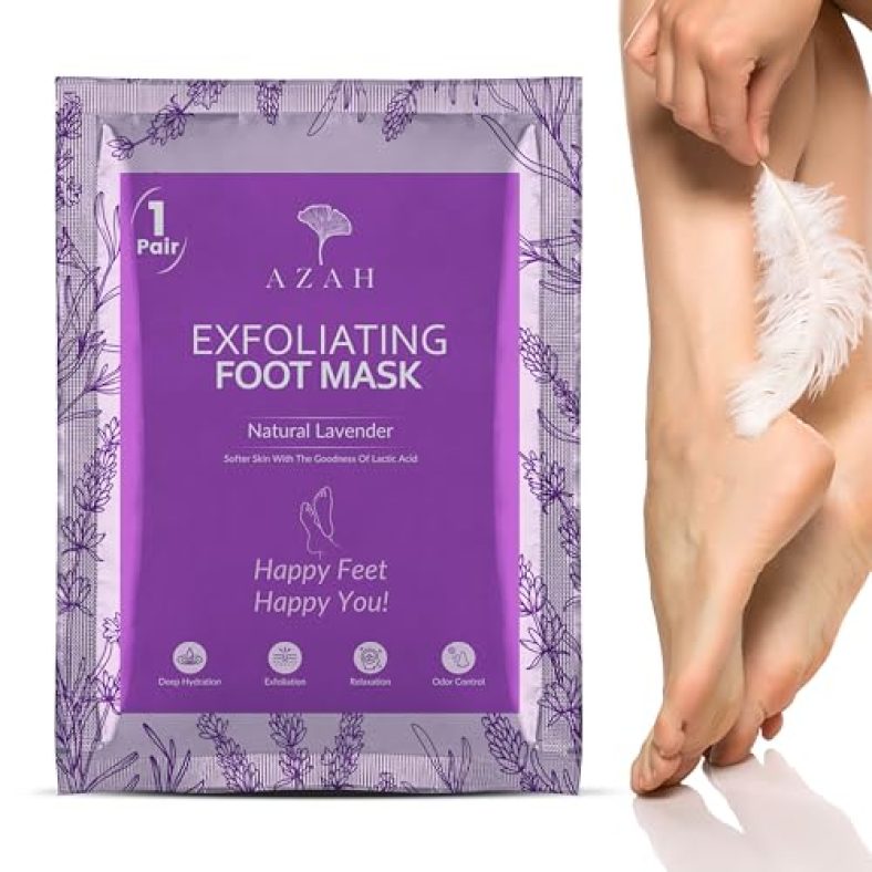 Azah Foot Mask Peeling Feet Mask [Pair Of 1] | Foot Peel Off Mask For Cracked Feet | Peeling And Exfoliating | Foot Care At Home | Foot Sheet For Home | Lavender Mask Sheet