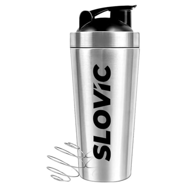 Slovic Steel Shaker For Gym [750 Ml] | Gym Bottles For Men | Gyms Shaker For Men | Odor Free Protein Shaker Bottle For Protein Shake, Leakproof Stainless Steel Shakers Bottle For Exercise