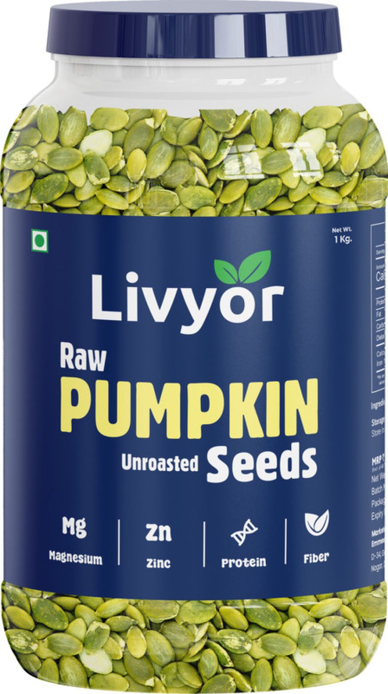 Livyor Raw Pumpkin Seeds For Eating, Rich In Protein And Fiber Pumpkin Seeds(1 Kg)