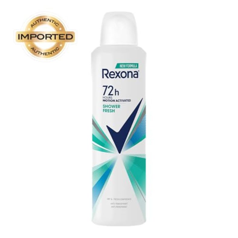 Rexona Shower Fresh Advanced Protection Anti-Perspirant Deodorant For Women | 72H* Odour Protection | 0%* Alcohol | Dry Shield Technology & Invigorating Scent | 200Ml