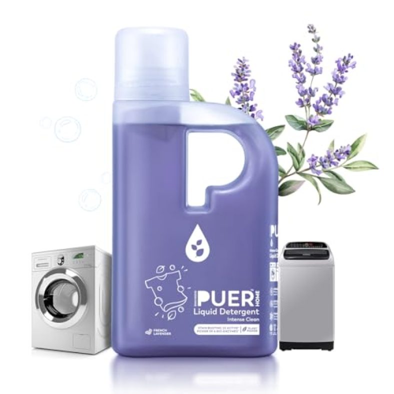 Brand Nourish Puer Natural Laundry Liquid Detergent 500Ml For Front Load & Top Load Washing Machine|Tough Stain Remover With Color-Safe Eco Friendly Bleach Free Formula With French Lavender Freshness