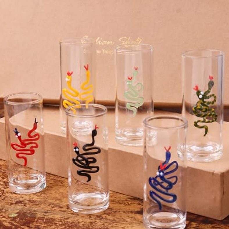 Indian-Shelf Handmade 3D Engraved Clear Cute Unique Shot Glasses Set Of 6 Whiskey, Tequila, Vodka, Liquors Gifts For Men Or Women Bar Set