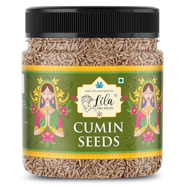 Lila Dry Fruits Cumin Seeds 100 Grams | Whole Jeera For Cooking & Seasoning | Natural Spice For Asian & Middle Eastern Cuisine | Traditional Indian Spices Perfect For Gifting