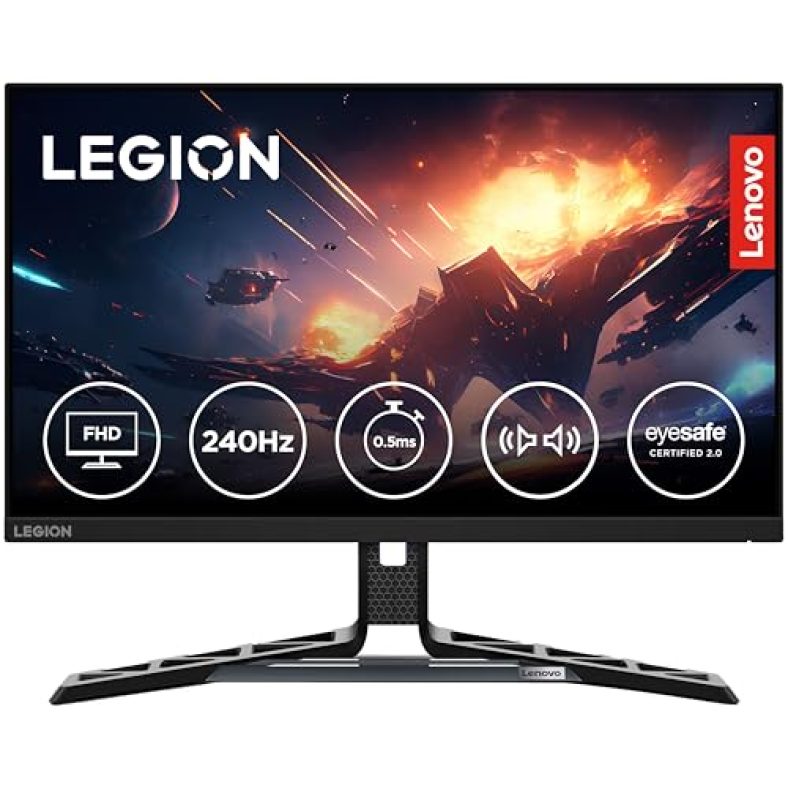 Lenovo Legion-R25F-30 | 25 Inch (63.50Cm) | Fhd 240Hz Gaming Monitor | 0.5Ms, Amd Freesync, 99% Srgb, 90% Dci-P3, 3Wx2 Speaker, 2Xhdmi, 1Xdp| Tilt, Swivel, Pivot, Height Adjust Stand | Black