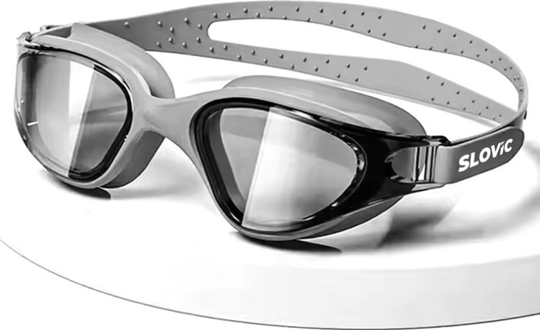 Slovic Anti-Fog | Uv-Protection | Leak-Proof | Premium Quality | Clear Vision | Men Swimming Goggles(Grey)