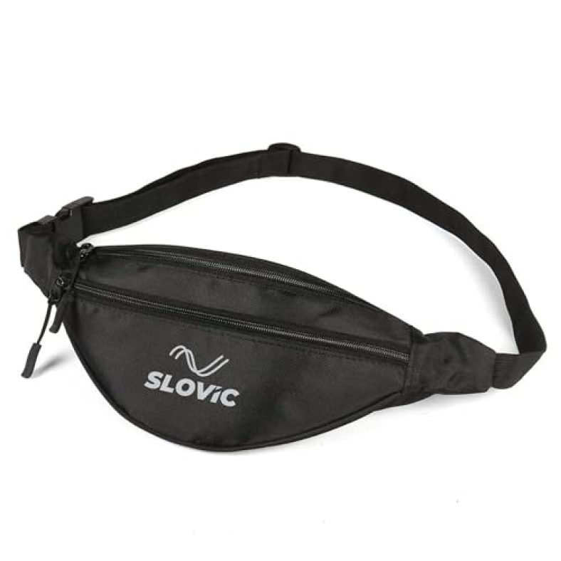 Slovic Waist Bag For Travelling For Man & Women [With 3 Pockets] | Traveling Bag For Boys & Girls | Premium Stictching Travel Bag For Man | Stylish Zip Pouch For Everyday Use | Black