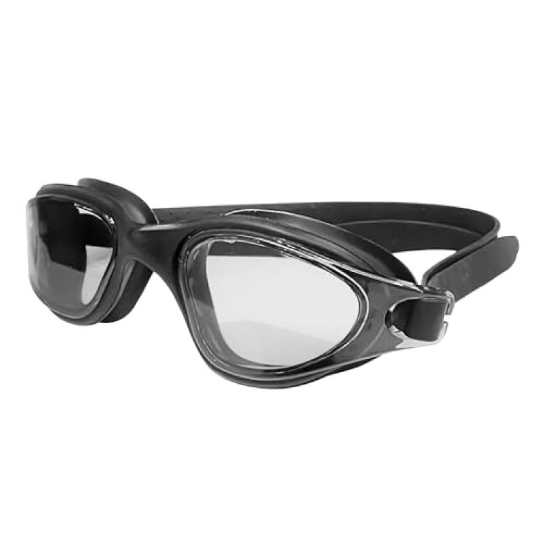 Slovic Swimming Goggles For Adults | Swimming Goggle For Men And Women | Anti Fog | Uv Protection | Leak Proof | Silicone Strap With Extra Expandability | Black | Adjustable Straps | Black