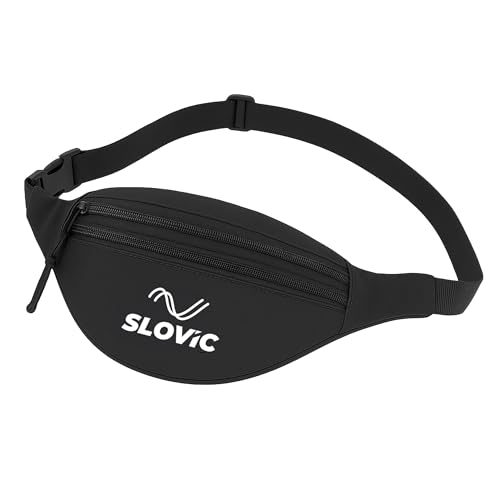 Slovic Waist Bag For Travelling For Man & Women [With 3 Pockets] | Traveling Bag For Boys & Girls | Premium Stictching Travel Bag For Man | Stylish Zip Pouch For Everyday Use | Black
