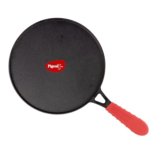 Pigeon By Stovekraft Pre-Seasoned Cast Iron Concave Tawa 28 Cm | Induction Compatible | Pre-Seasoned With 100% Vegetable Oil | Naturally Nonstick | High Pressure Casting |Nostalgic Taste | Toxin-Free