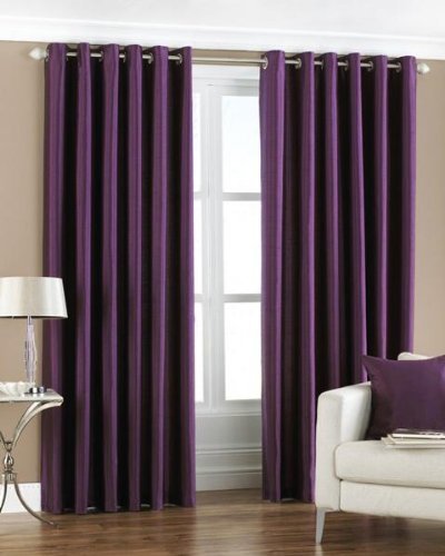 The Decor Hub Faux Texture Plain Curtains For Door With Eyelets | Room Darkening Curtains For Living Room | Wine Curtains 8 Feet Pack Of 1 Panel