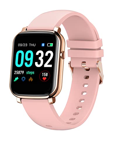 French Connection F1 (Color : Pink ) Touch Screen Unisex Metal Case Smartwatch With Heart Rate & Blood Pressure Monitoring,Upto 14 Days Active Battery Life And Silicone Strap