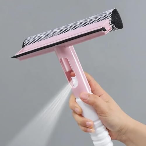 Pearo Cleaning Wiper Spray Bottle Sprayer Glass Wiper Window Mirror Cleaning Tool With Shower Squeegee Cleaner Washer Rubber Blade For Bathroom Tiles, Kitchen, Floor, Table, Office, Car Etc
