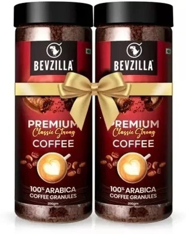 Bevzilla Pack Of 2 100% Arabica Instant Premium Classic Strong Coffee Powder Instant Coffee(2 X 200 G)