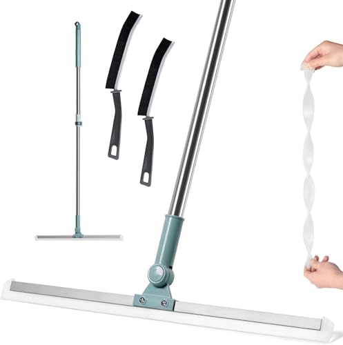 Sipplers 50Cm Heavy Duty Bathroom Floor Wiper – 110Cm Adjustable Long Handle, 180° Rotating Head, Silicone Blade Squeegee For Water Drying, Tile & Home Cleaning Tool