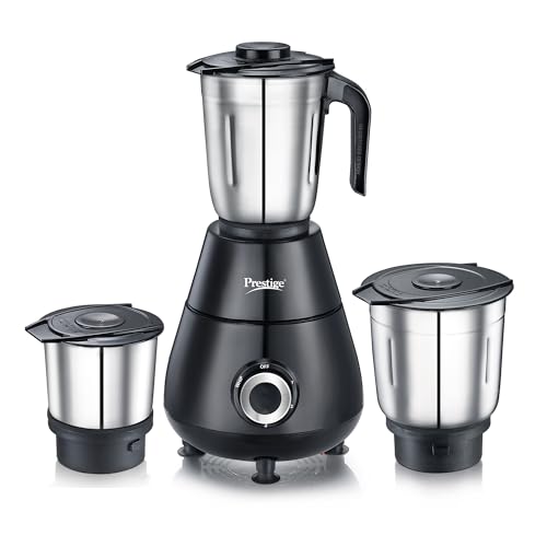 Prestige 500 Watts Apex Mixer Grinder With 3 Stainless Steel Jars|3 Super Efficient Blades|Sturdy Handles|Black|