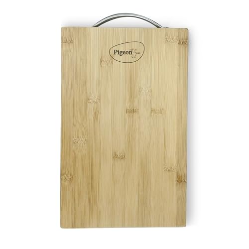 Pigeon By Stovekraft Small Natural Bamboo Wood Chopping Cutting Board For Kitchen Vegetables, Fruits & Cheese, Bpa Free, Eco-Friendly, Anti-Microbial (30 X 20Cm| Brown