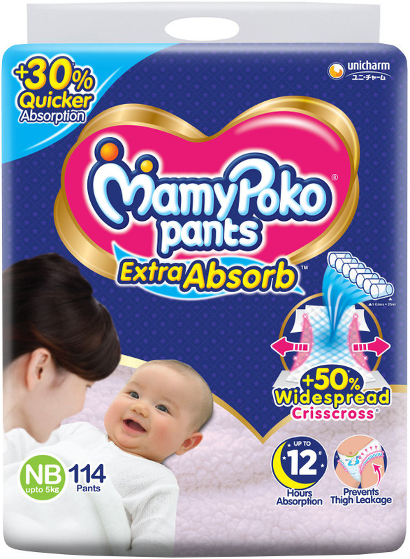 Mamypoko Extra Absorb – New Born(114 Pieces)