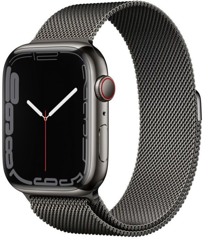 Apple Watch Series7 (Gps+Cellular-45Mm)Graphite Stainless Steel Case-Graphiteloop(Grey Strap, Regular)