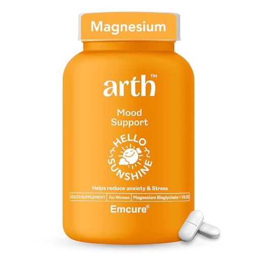 Arth Mood Support | Helps Reduce Anxiety & Stress | Hormone Free, Gluten Free, Allergen Free | Complete With Magnesium Bisglycinate + Vit D2 | 30 Day Supplement (30 Tablets)