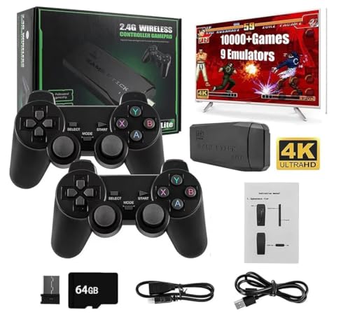 Nexttech (2025 New Edition) Wireless Console Retro Video Game For Tv- 4K Ultra Hd |Video Game Console | 20000+ Classic Games |10 Emulators|Dual-Player Setup|2.4G Wireless Game Stick For All Age Group