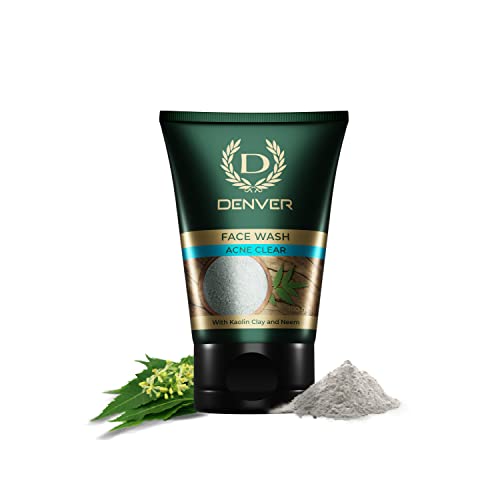 Denver Acne Clear Face Wash – 100Gm | Remove Acne & Lighten Dark Spots Face Gel For Men | Suitable For Oily Skin | All Skin Type