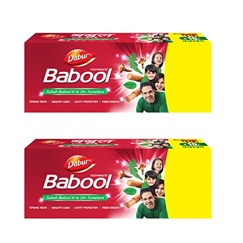 Dabur Babool Ayurvedic Toothpaste -700G (350G X 2) | For Strong Teeth & Healthy Gums | Helps In Cavity Protection, Fresh Breathe | All Round Protection