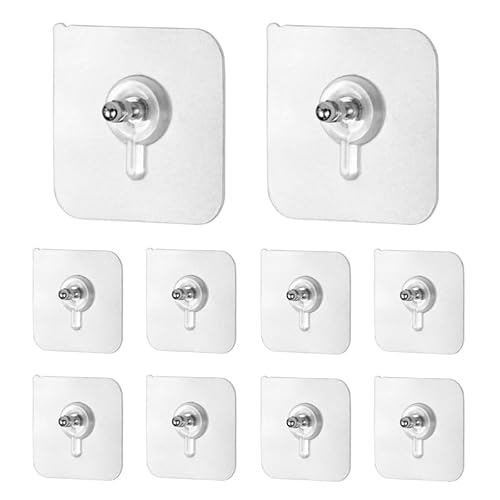 Sipplers Adhesive Hooks Heavy Duty – Waterproof Wall Hooks, Drill-Free Sticky Hooks For Kitchen, Bathroom, Bedroom Utility Wall Hangers For Home Improvement (Pack Of 10)