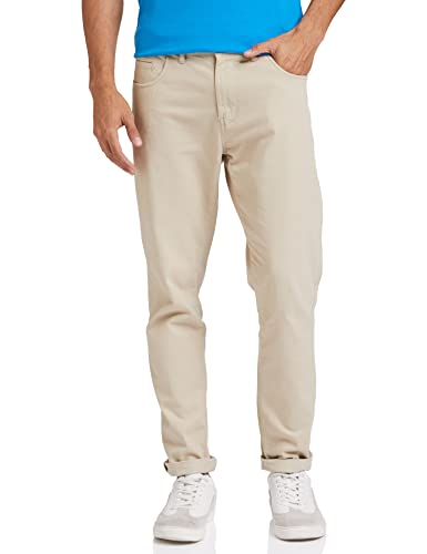 Amazon Brand – Symbol Men’S Slim Fit Stretch Casual Trouser (Aw-Sy-Mct-1178_Stone_32