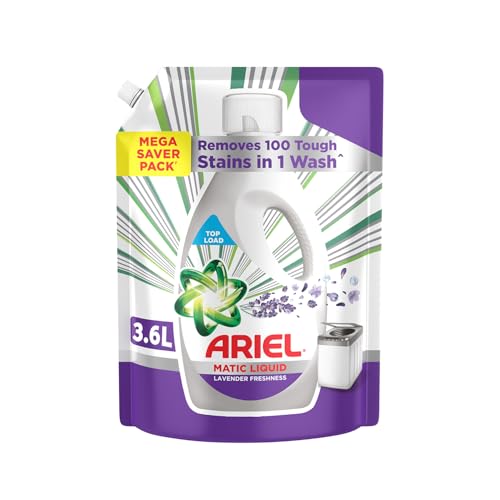 Ariel Liquid Detergent Top Load – 3.6L With Lavender Freshness Fragnance| Removes 7 Day Dried-In Stains In 1 Wash Inside Washing Machine | Protects Colours | Dissolves Faster
