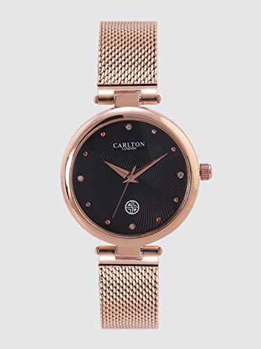 Carlton London Analog Black Dial Women’S Watch-Cl027Rblr