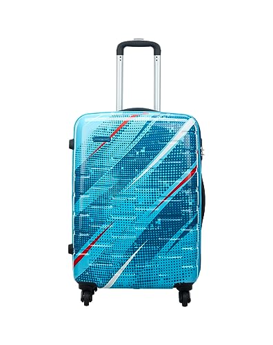 Aristocrat Radiance Check-In Trolley Bag 65Cm | Medium | Polypropylene Hard Luggage| Smooth 4-Wheel Suitcase| Combination Lock With Sturdy Zipper | Full Fabric Convipack | 5-Year Warranty (Blue)
