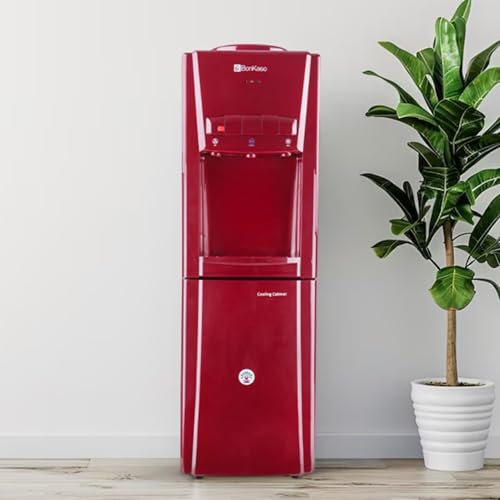 Bonkaso Blueprint Hot & Cold Water Dispenser 21C Top Loading With Refrigerator Maroon