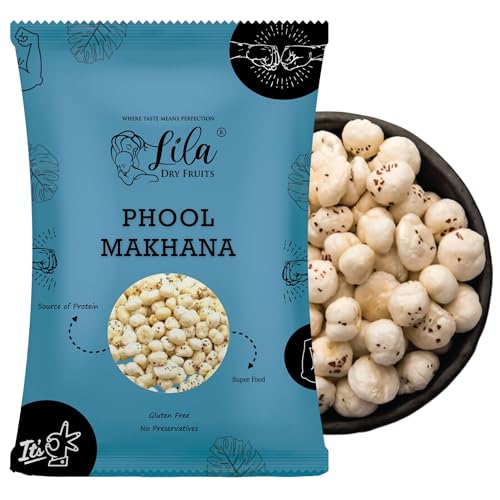 Lila Dry Fruits Makhana 200 Gm Fox Nuts Phool Makhaana Fit For Fasting Lotus Puffs Rich In Calcium Maintains Weight Healthy Snacks Ideal For Sabzi, Kheer, And Curries Perfect For Diwali Giftings
