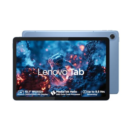 Lenovo Tab| 10.1 Inch Display| Wi-Fi Only| 4 Gb Ram + 64 Gb Rom (Expandable Up To 1 Tb)| Metal Body| Dual Speakers With Dolby Atmos| Android 14| Color: Polar Blue