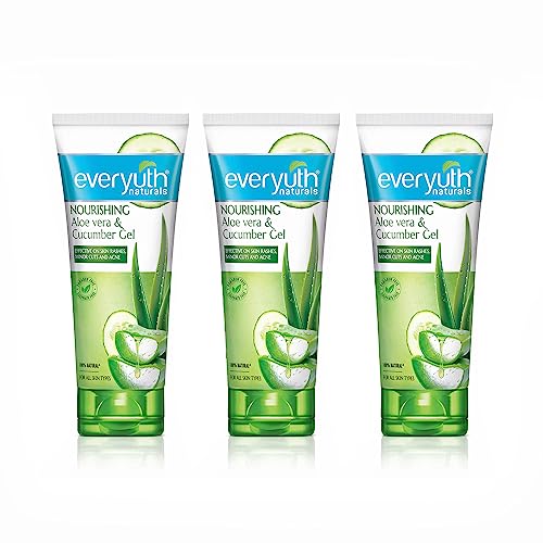 Everyuth Naturals Nourishing Aloe Vera & Cucumber Gel| Protects From Acne, Cuts & Rashes|Refreshing & Soothing Care|Paraben Free|For Oily, Dry, Normal, Combination & Sensitive Skin – 150 G (Pack Of 3)