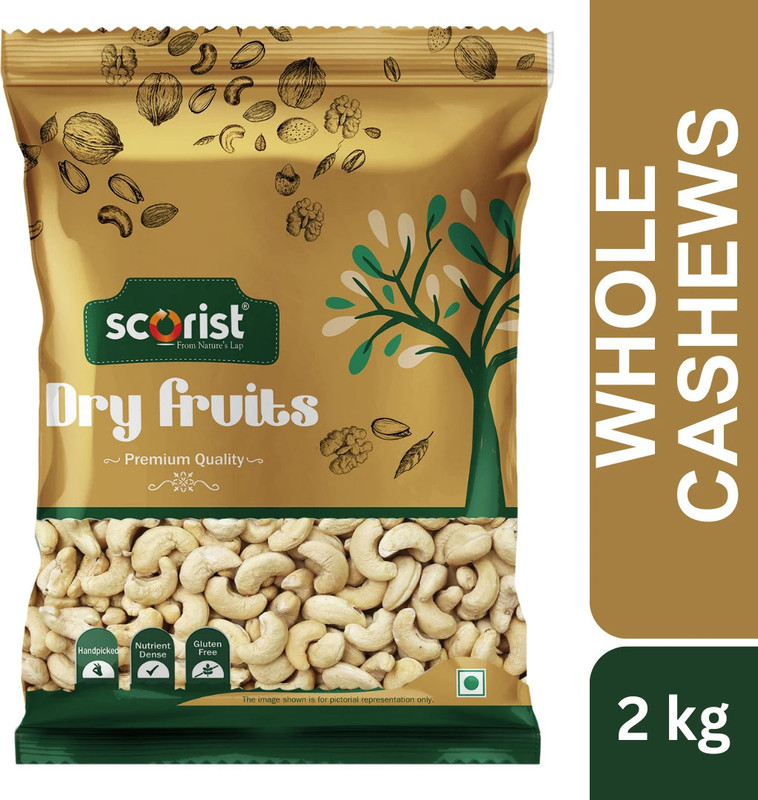 Scorist Popular Whole Cashews(1 X 2 Kg)