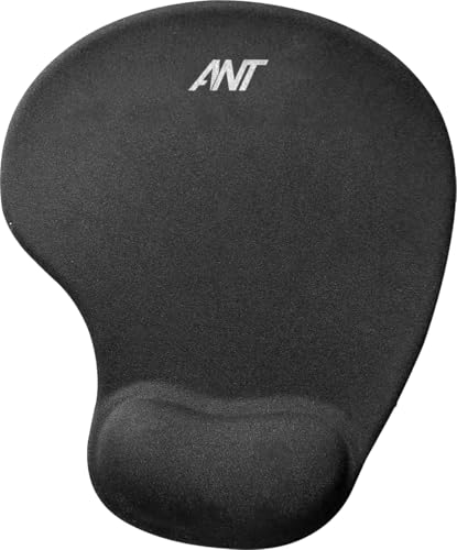 Ant Micky Ergonomic Mouse Pad With Wrist Rest Support – Non-Slip Base, Comfortable Foam Cushion, Smooth Surface For Precise Mouse Control – Compatible With Laptop & Desktop – Black