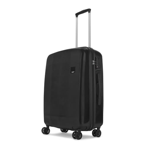Vip Polypropylene (Pp) Rigel Check-In 67 Cm (Medium) 8 Spinner Wheels Trolley Bags For Travel, Hard Case Lightweight Bag With Tsa Lock And Wet Pouch Suitcase For Travel (Black)