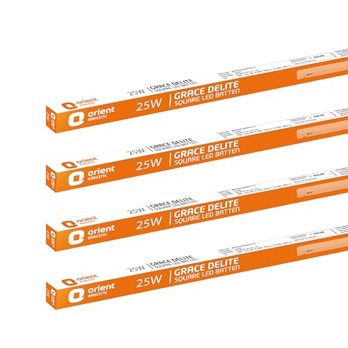 Orient Electric 25W Grace Delite Led Batten| 2500 Lumens Bright Light Output| Led Tubelight For Home| Sleek & Stylish Design| Non-Breakable Polycarbonate Housing| Cool White, Pack Of 4