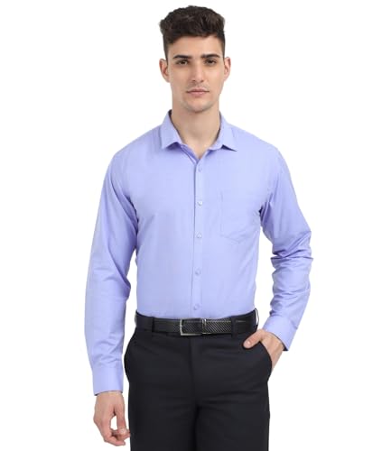 Scott International Shirt For Men | Solid Full Sleeves Wrinkle Free Mens Shirts | Cotton Formal Shirts For Men Regular Fit | Stylish Mens Shirt | Plain Shirts For Mens Blue