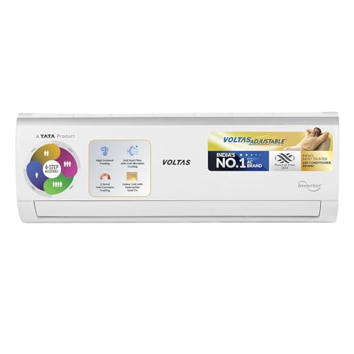 Voltas 2 Ton, 3 Star, Inverter Split Ac (Copper, 4-In-1 Adjustable Mode, Anti-Dust Filter, 243V Vectra Elite, White)