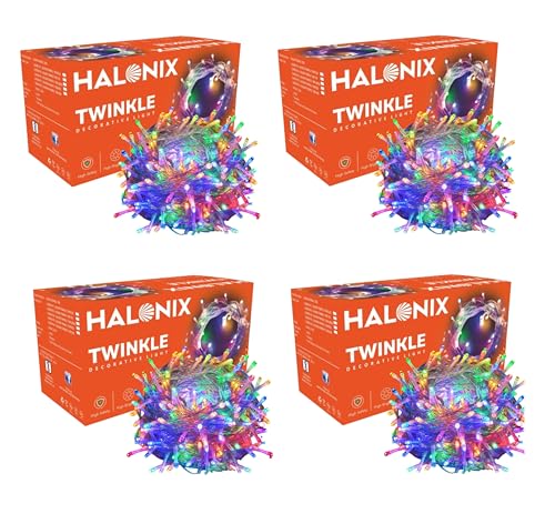 Halonix Twinkle 32 Feet Multicolor 46 Led Decorative Light | Diwali Lights For Decoration For Home | Fairy | Festival | Curtain For Decoration | String For Diwali | Pack Of 4