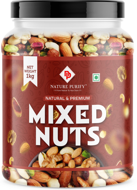 Nature Purify Mixed Nuts Almonds, Black Raisins, Cashewnuts, Raisins, Apricot & Many. (1 Kg)(1 X 1 Kg)