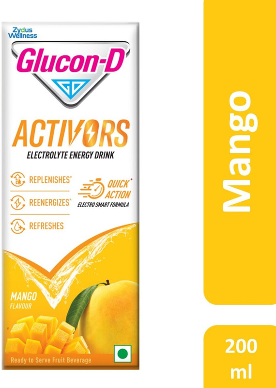 Glucon-D Activors Mango Energy Drink(200 Ml, Mango Flavored)