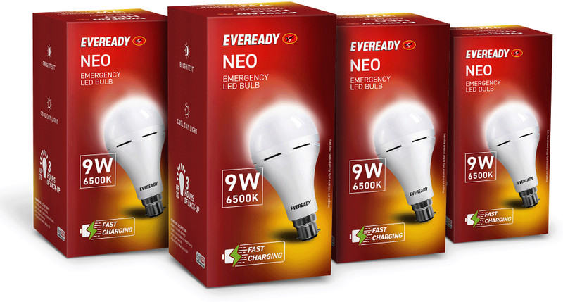 Eveready 9W Rechargeable Bulb, Ideal For Powercuts, Energy Efficient 3 Hrs Bulb Emergency Light(White)